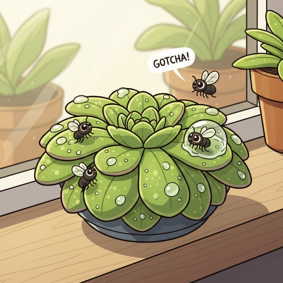 The Natural Flypaper: Using Mexican Butterworts to Manage Fungus Gnats in Your Collection